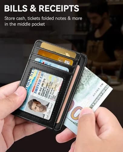 Teskyer Slim Minimalist Wallet for Men, RFID Credit Card Holder, Rose Gold, 12cm (4.60") x 8.9cm (3.15") x 0.4cm (0.15") thumbnail 2