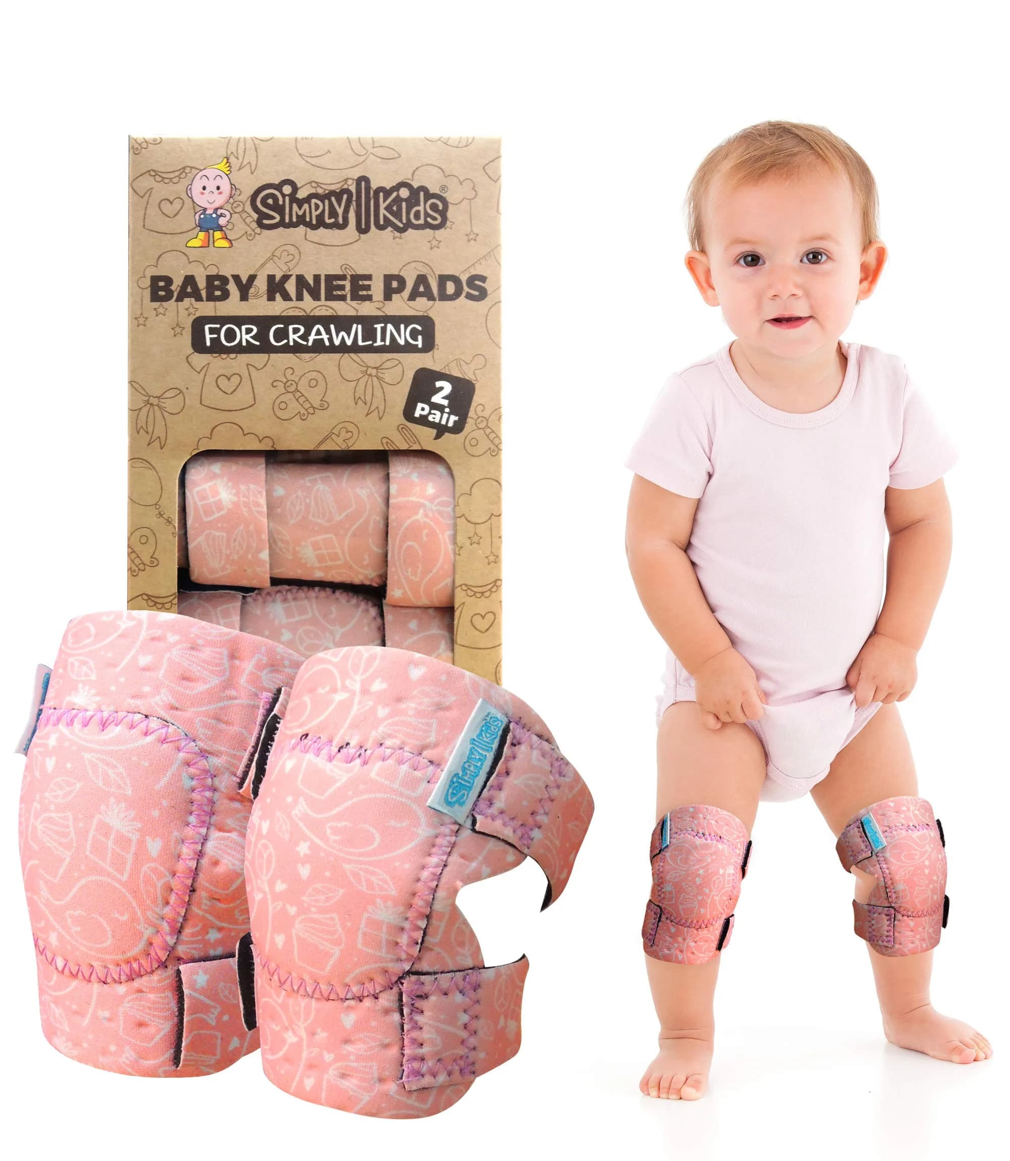 Simply Kids Baby Knee Pads for Crawling (2 Pairs, Shark) | CPSIA Certified Infant Knee Protector — Bird