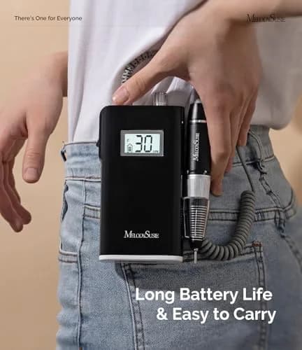 MelodySusie Nail Drill SC320H | Rechargeable, 30,000 RPM, Cordless, 10-14h Runtime, LED Display, Low Heat, Nail Polishing thumbnail 4
