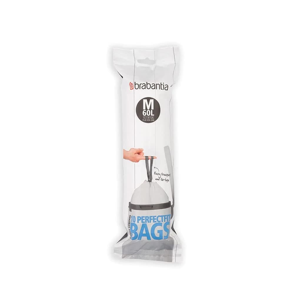 Brabantia Compostable Trash Bags Green 6L (1.6 Gallon) | Certified Compostable Material for Organic Waste — White