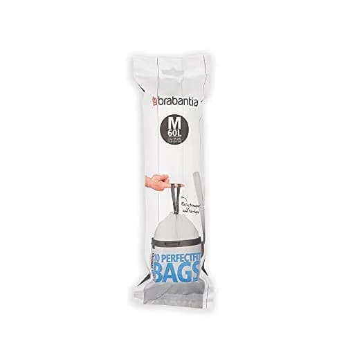 Brabantia PerfectFit Trash Bags Size M 60L (16 Gallon) | Tear-Resistant Plastic Bin Liners with Tie Tape Drawstring Handles (10 Bags) thumbnail 1