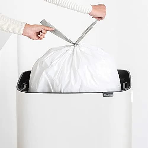 Brabantia PerfectFit Trash Bags Size M 60L (16 Gallon) | Tear-Resistant Plastic Bin Liners with Tie Tape Drawstring Handles (10 Bags) thumbnail 4