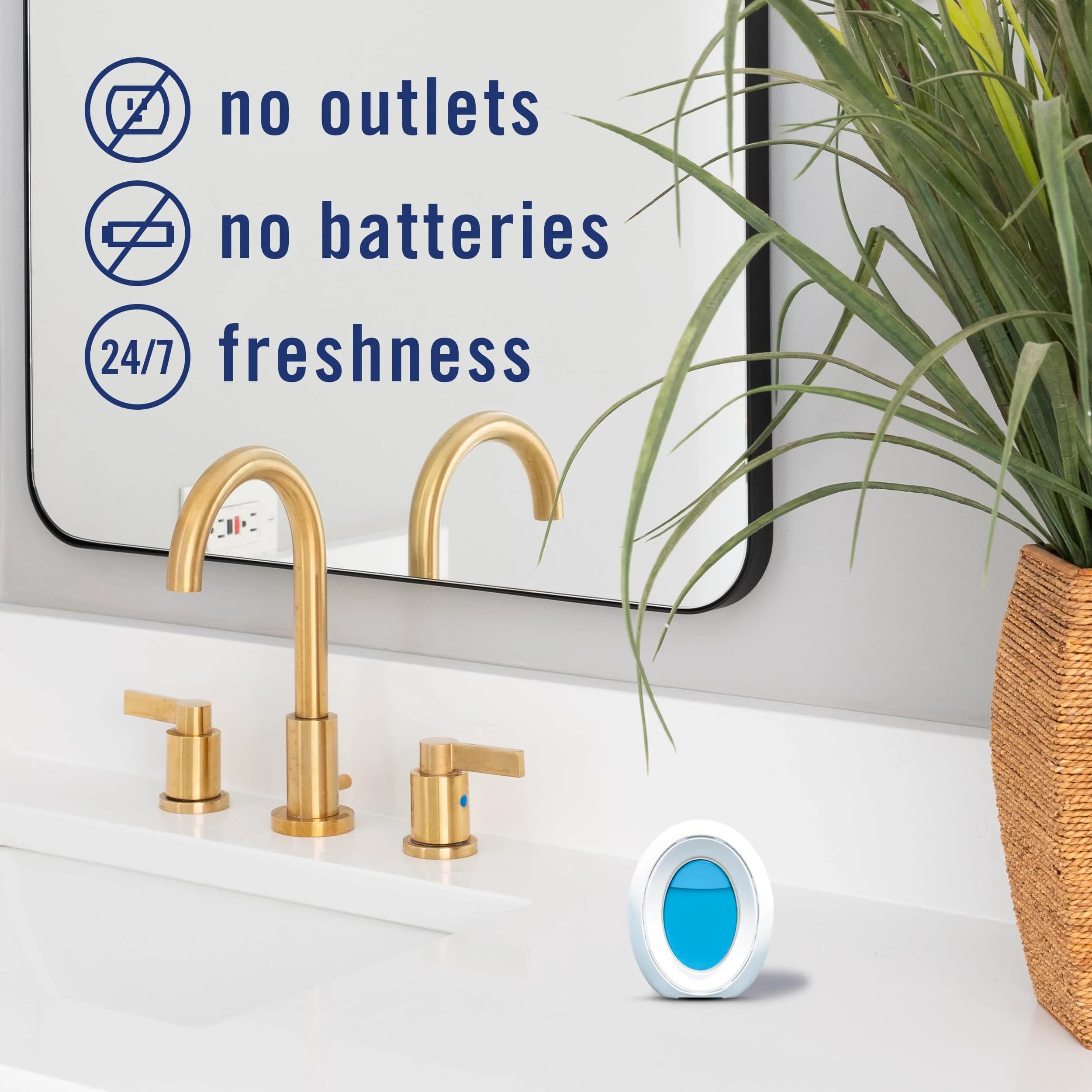 Febreze Small Spaces Air Freshener Linen & Sky Scent 2 Count | Odor Fighting Plug In Alternative for Bathrooms & Closets - view 4