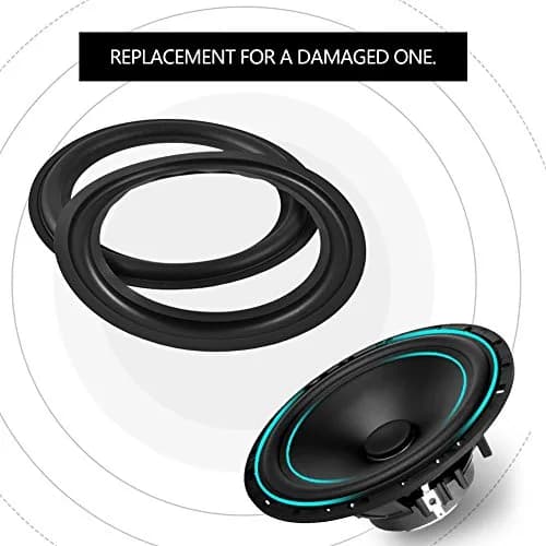 Tihebeyan 2PCS 8 Inch Rubber Speaker Loudspeaker Surround Repair Parts | Durable Rubber Woofer for DIY Speaker Repair thumbnail 4
