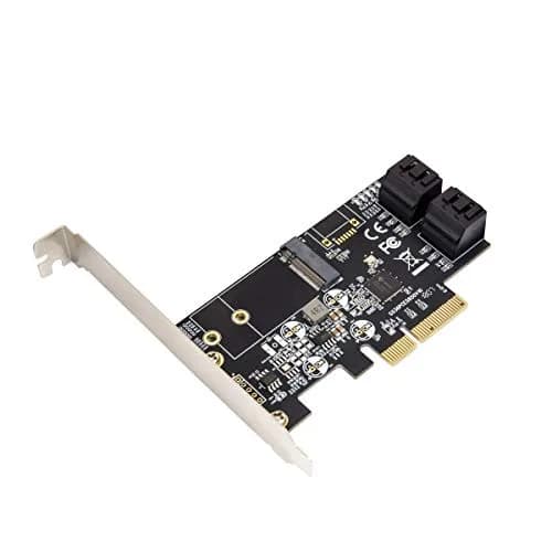 IO CREST SI-PEX40138 4-Port SATA III + M.2 B-Key PCIe x4 Controller Card | 1700MB/s Speed thumbnail 1