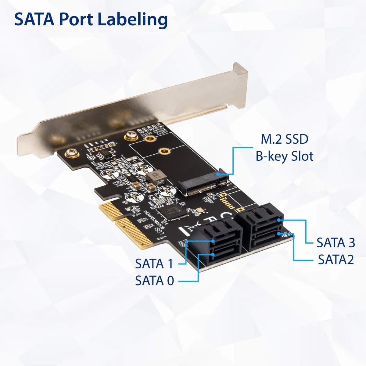 IO CREST SI-PEX40138 4-Port SATA III + M.2 B-Key PCIe x4 Controller Card | 1700MB/s Speed - view 6