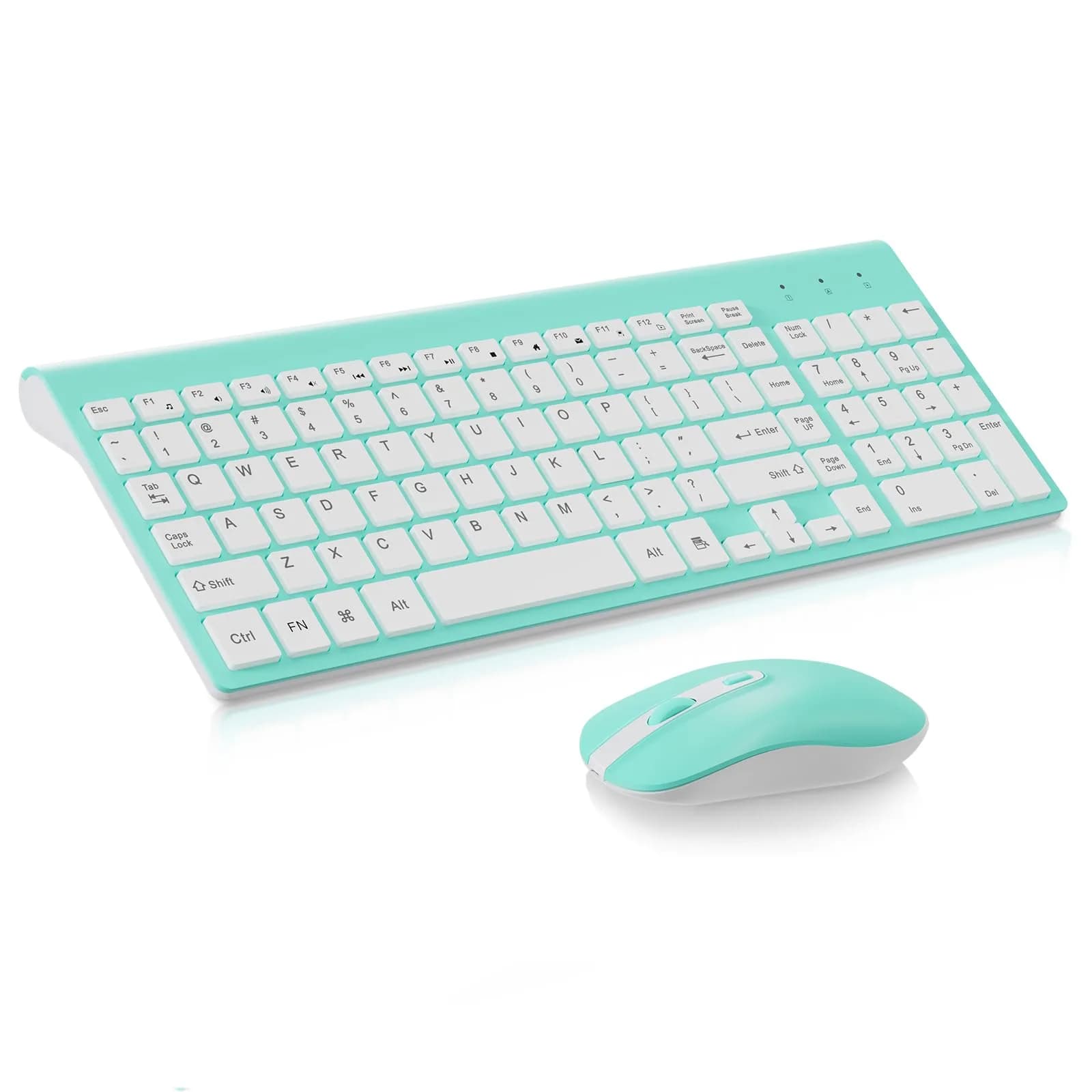 cimetech Wireless Keyboard and Mouse Combo - Blue White | Plug and Play 2.4GHz Wireless — Blue White