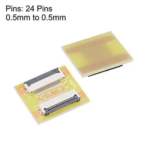 uxcell 0.5mm Pitch 24 Pins to 24 Pin FPC Extension Connector Adapter for Laptops, 20x24x3.5mm | PCB Support Board thumbnail 2