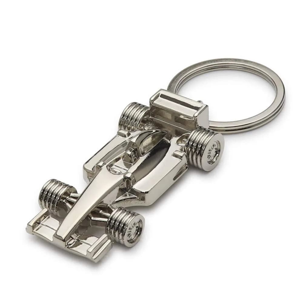ADKEYFOD 3D F1 Race Car Keychain Metallic Medium | Driver Keyfob Gift for Father Husband Boyfriends - main product image