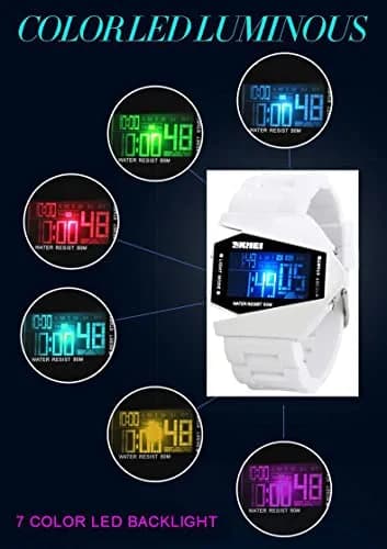 Gosasa Men's Digital Airplane Watch 47mm (1.85 inches) | 7 Color LED Backlight, 5ATM Water Resistant thumbnail 2