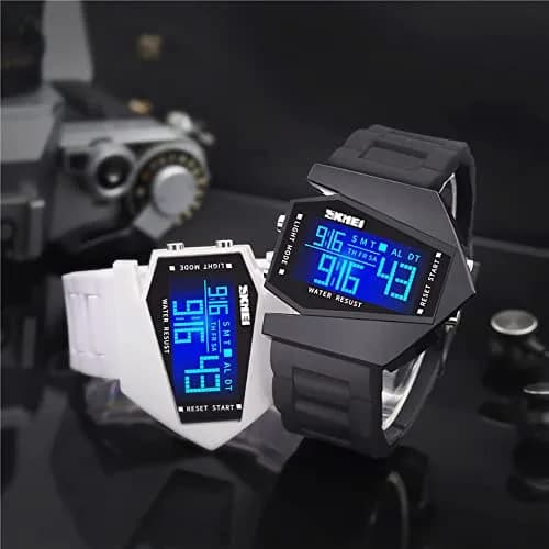 Gosasa Men's Digital Airplane Watch 47mm (1.85 inches) | 7 Color LED Backlight, 5ATM Water Resistant thumbnail 3