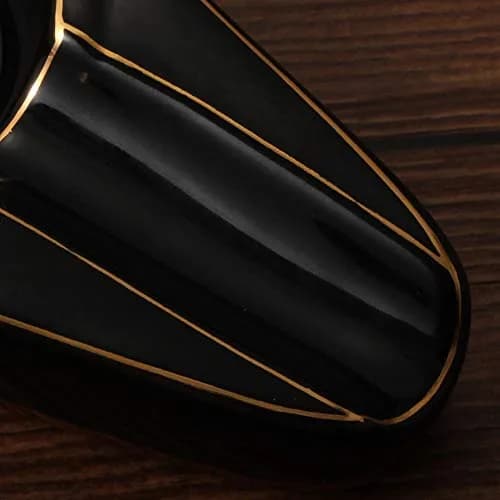 G galiner Ceramic Cigar Ashtray with Golden Line | Travel Portable Outdoor Ashtray thumbnail 6