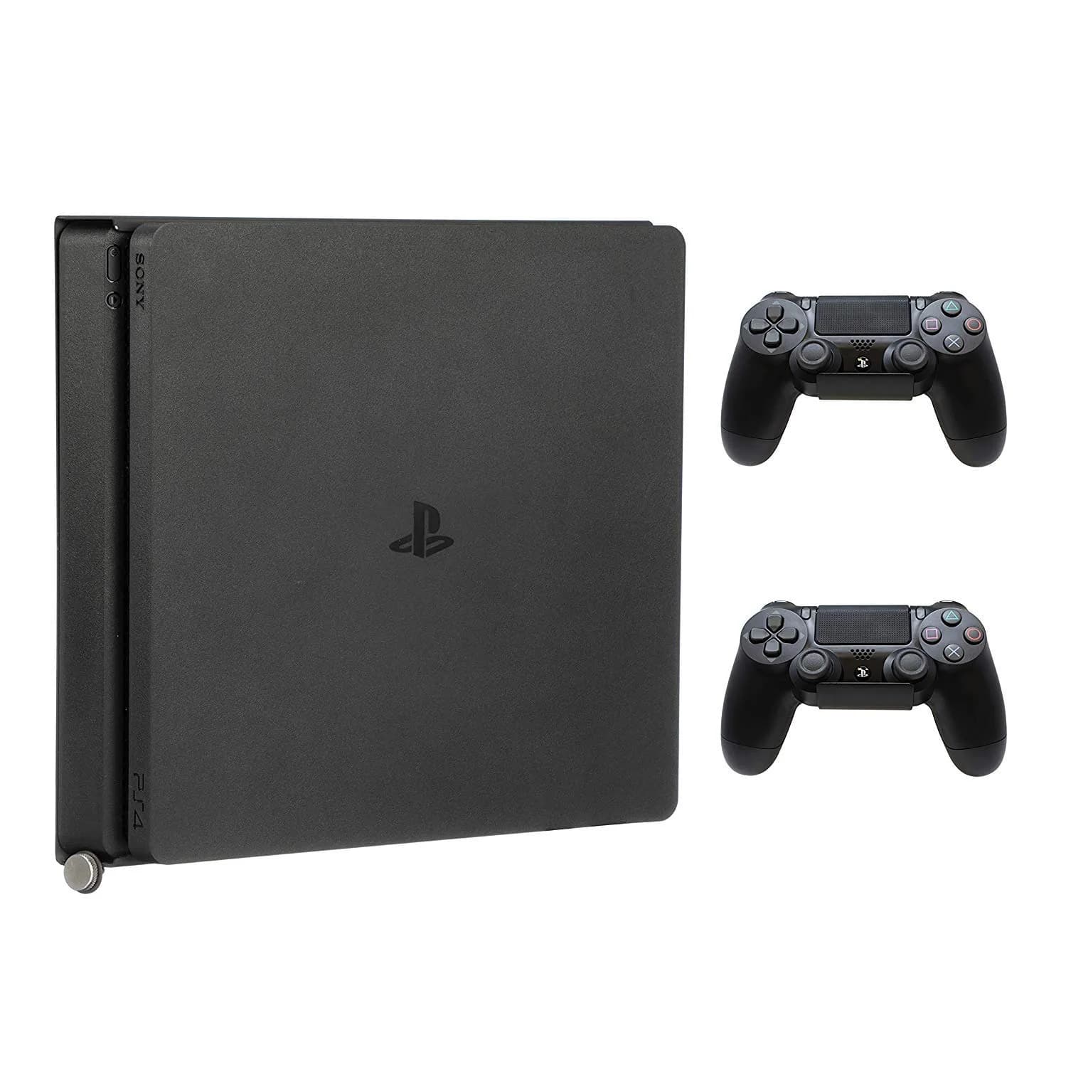 HumanCentric PS4 Slim Wall Mount with Controller Bundle & VESA Mount - Black | Steel Construction, Minimalist Design - main product image