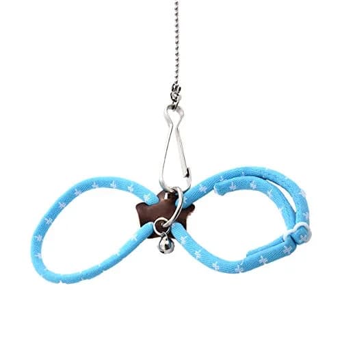 Wontee Adjustable Leash Harness with Bell for Small Animals | Soft Nylon & Metal, Blue, 6-15cm Neck, 8-18cm Chest, 83cm Length thumbnail 4