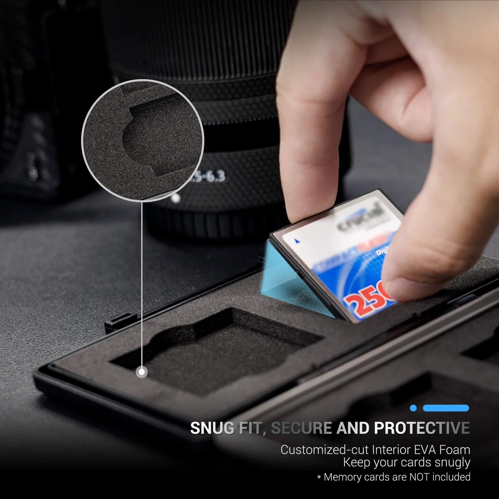 JJC Black 4-Slot CF Card Case | Water-Resistant & Anti-Shock for Compact Flash Cards - view 3