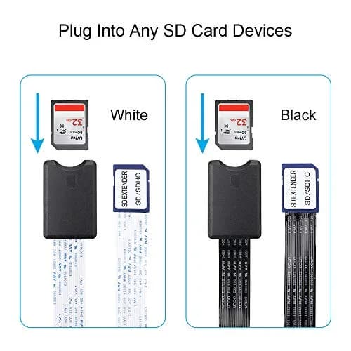 ELECTOP SD to SD Card Extension Cable 17.3 inches | Durable Plastic, White thumbnail 2