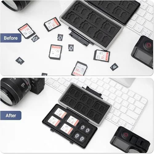 JJC 36-Slot Memory Card Case for 24 Micro SD & 12 SD Cards | Water-Resistant & Anti-Shock thumbnail 7
