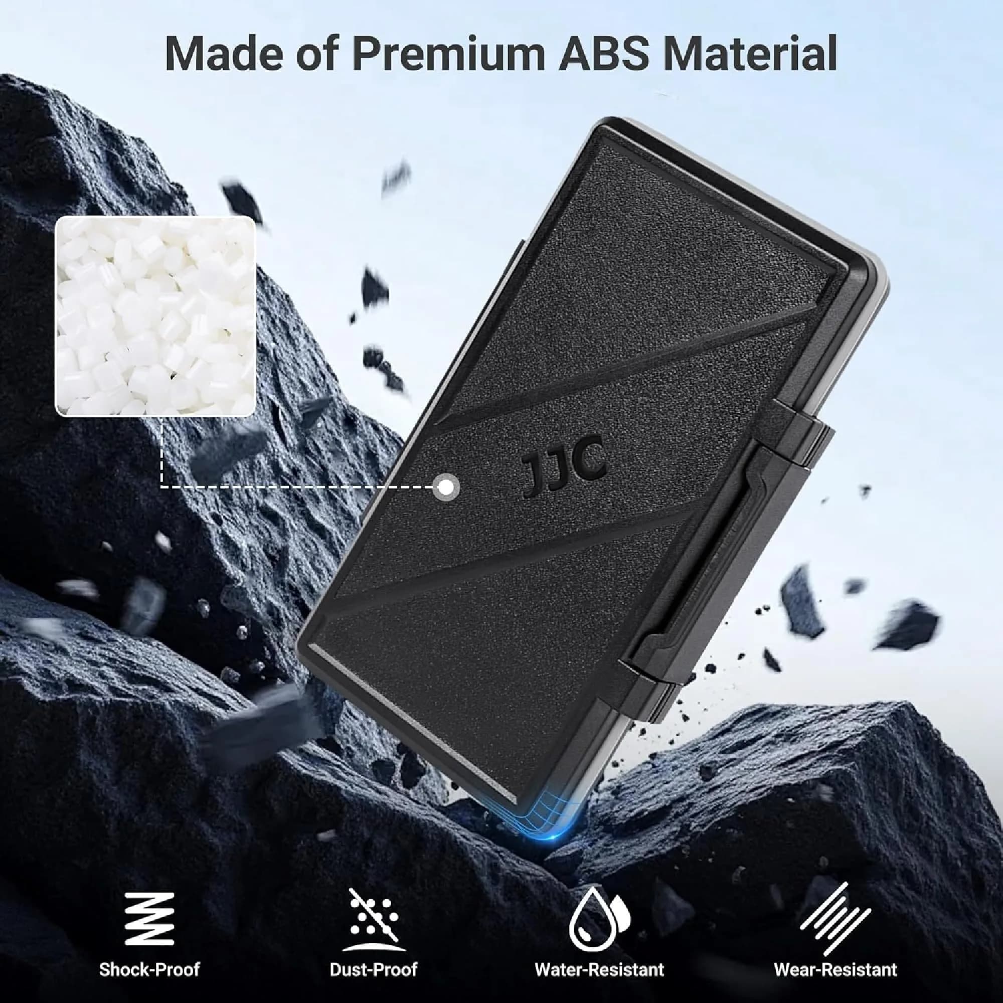 JJC 36-Slot Memory Card Case for 24 Micro SD & 12 SD Cards | Water-Resistant & Anti-Shock - view 9