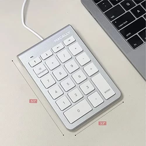Macally USB C Wired Number Pad for Mac - 22 Keys, Type C Numeric Keypad, 18.3 cm (7.2 in) Length | Plug & Play for Laptop, MacBook Pro/Air, iMac, PC - Silver thumbnail 7
