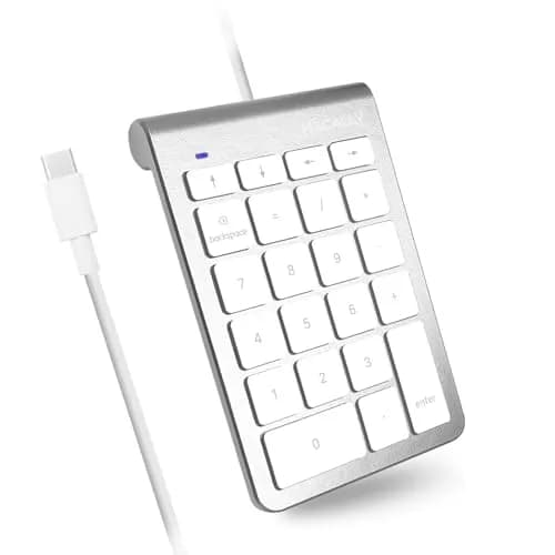 Macally USB C Wired Number Pad for Mac - 22 Keys, Type C Numeric Keypad, 18.3 cm (7.2 in) Length | Plug & Play for Laptop, MacBook Pro/Air, iMac, PC - Silver thumbnail 8