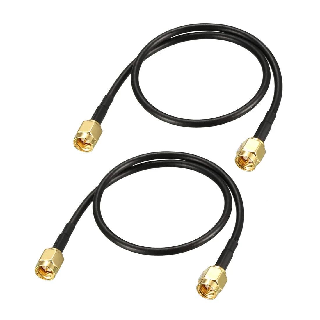 uxcell SMA Male to SMA Male Coaxial Cable 29.5 Feet (9m) RG174 50 Ohm 2-Pack | Low Loss Extension for Routers & Antennas — Black