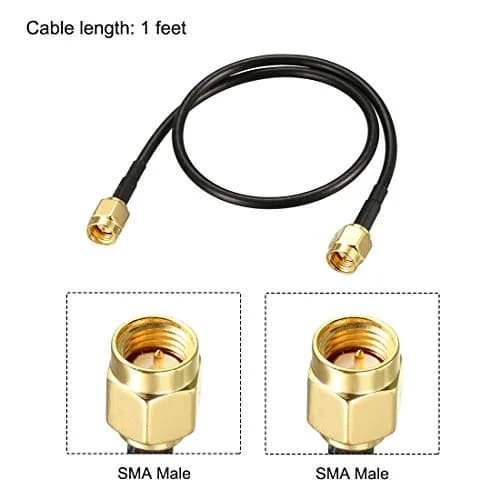 uxcell SMA Male to SMA Male Coaxial Cable 1 feet RG174 50 Ohm | 2pcs Pack for Routers & Antennas thumbnail 2