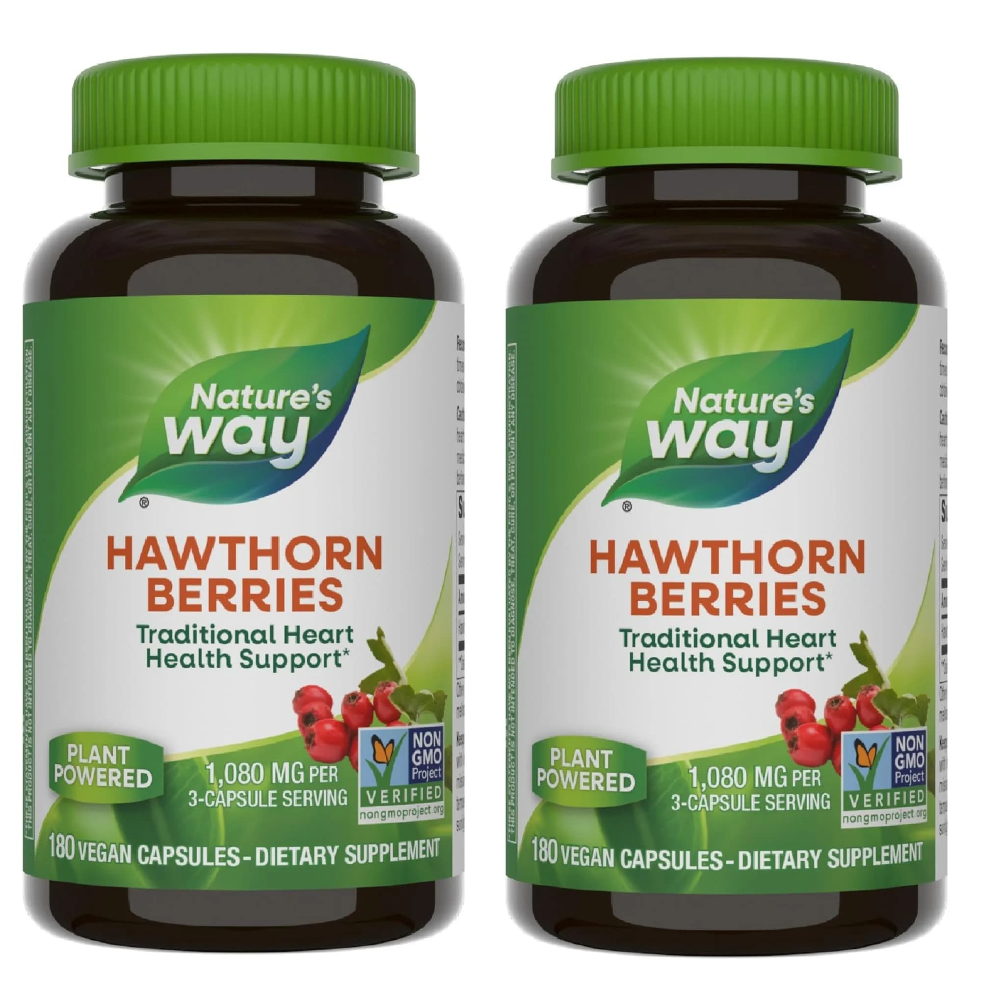 Nature's Way Herbal Hawthorn Berries 2 Pack | Traditional Heart Support, Vegan Capsules — Capsule