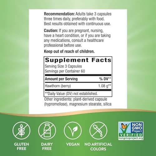 Nature's Way Herbal Hawthorn Berries 2 Pack | Traditional Heart Support, Vegan Capsules thumbnail 2