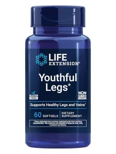 Life Extension Youthful Legs Circulation Supplement 60 Softgels | Supports Leg Vascular Health & Comfort thumbnail 1