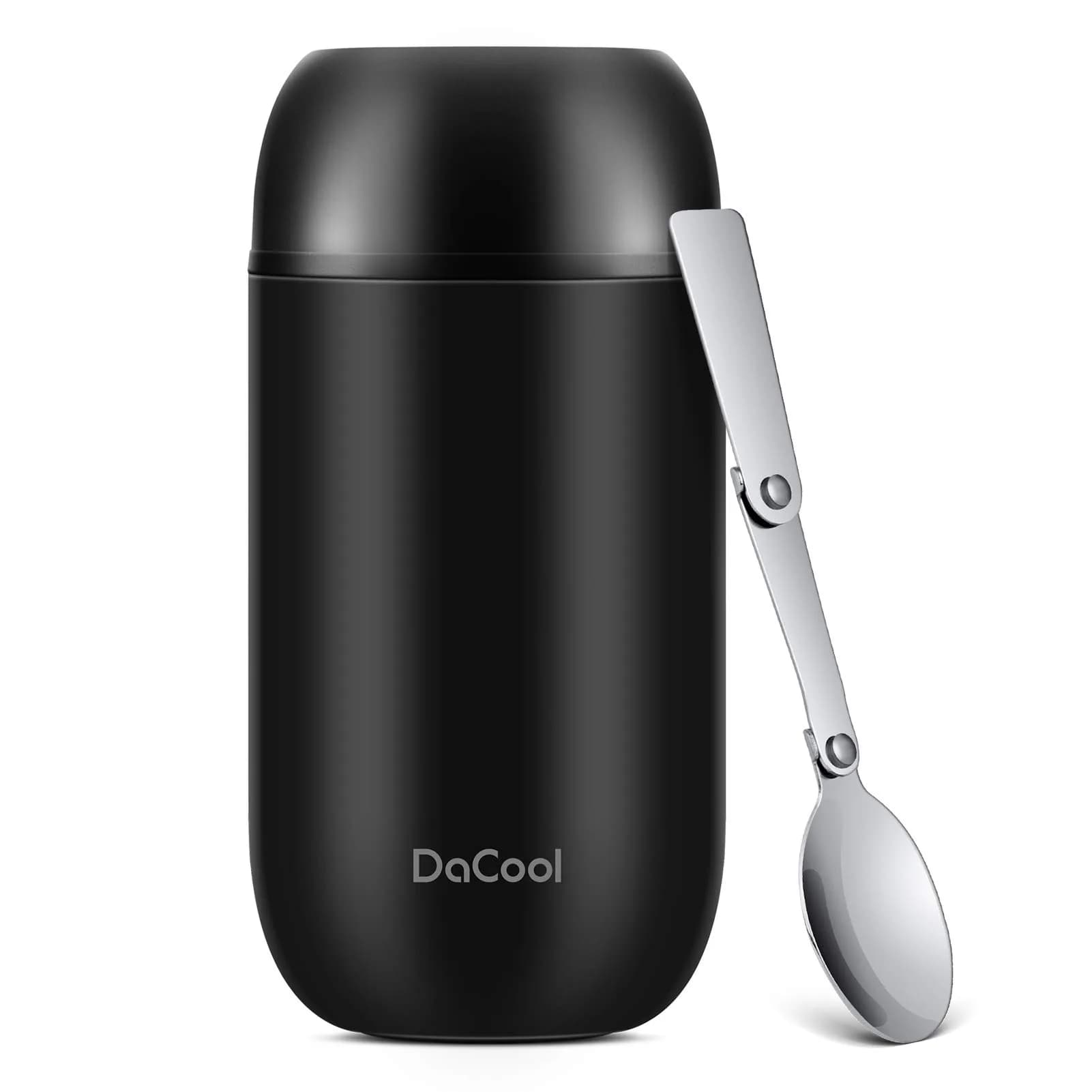 DaCool 24 oz Insulated Food Jar for Hot & Cold Food | Leakproof Stainless Steel Lunch Container