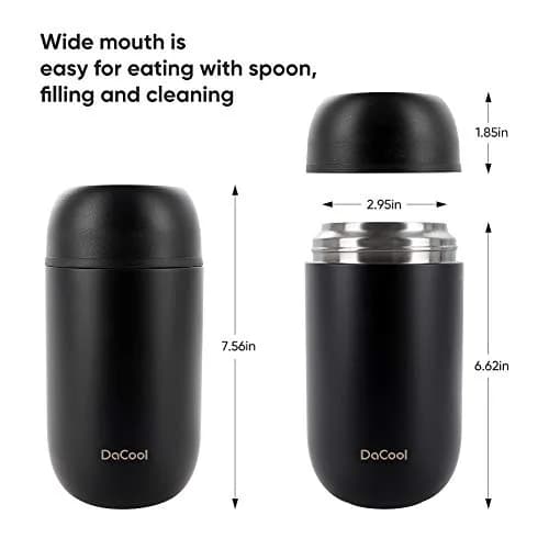 DaCool 24 oz Insulated Food Jar for Hot & Cold Food | Leakproof Stainless Steel Lunch Container thumbnail 5