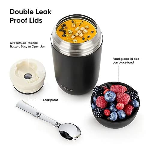 DaCool 24 oz Insulated Food Jar for Hot & Cold Food | Leakproof Stainless Steel Lunch Container thumbnail 2