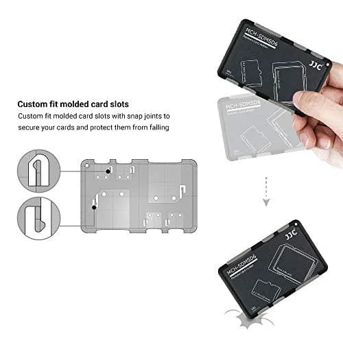 JJC 6-Slot SD Micro SD Card Case Organizer | Credit Card Size, Ultra-Thin, Lightweight thumbnail 5