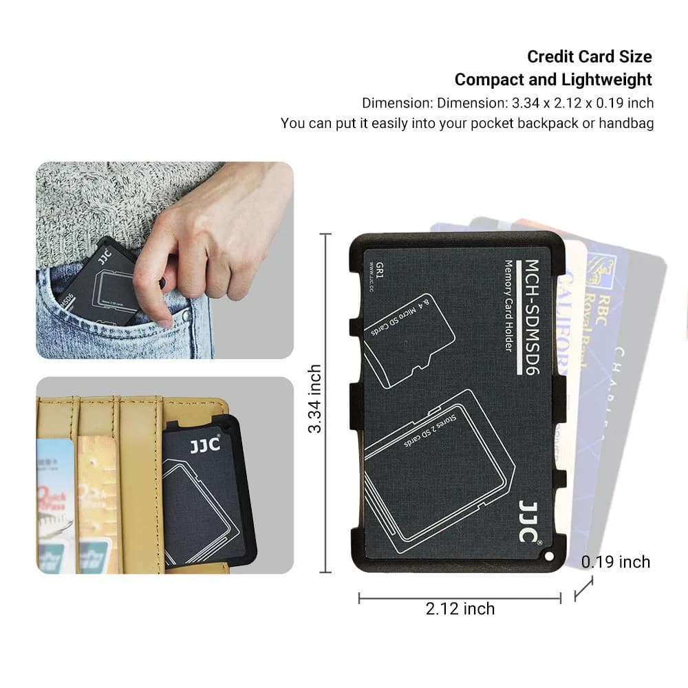 JJC 6-Slot SD Micro SD Card Case Organizer | Credit Card Size, Ultra-Thin, Lightweight - view 6