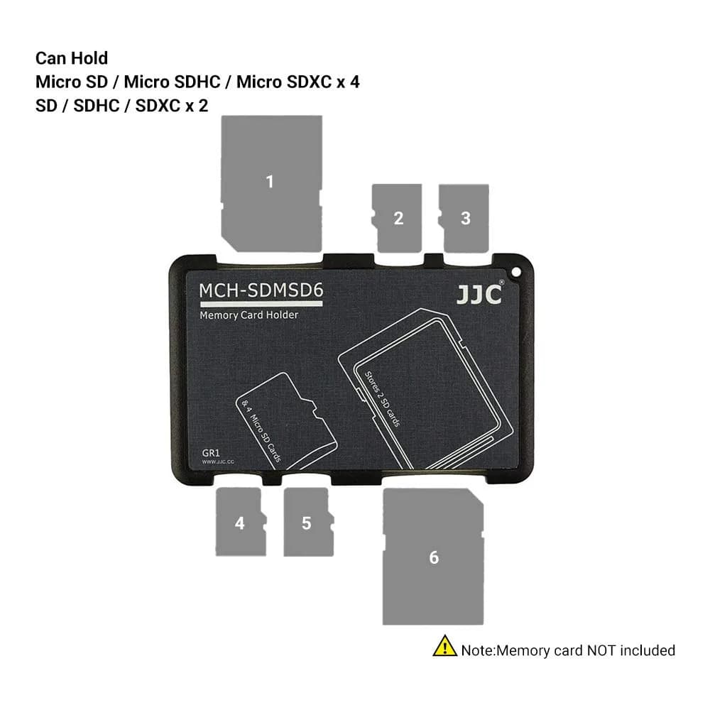 JJC 6-Slot SD Micro SD Card Case Organizer | Credit Card Size, Ultra-Thin, Lightweight - view 7