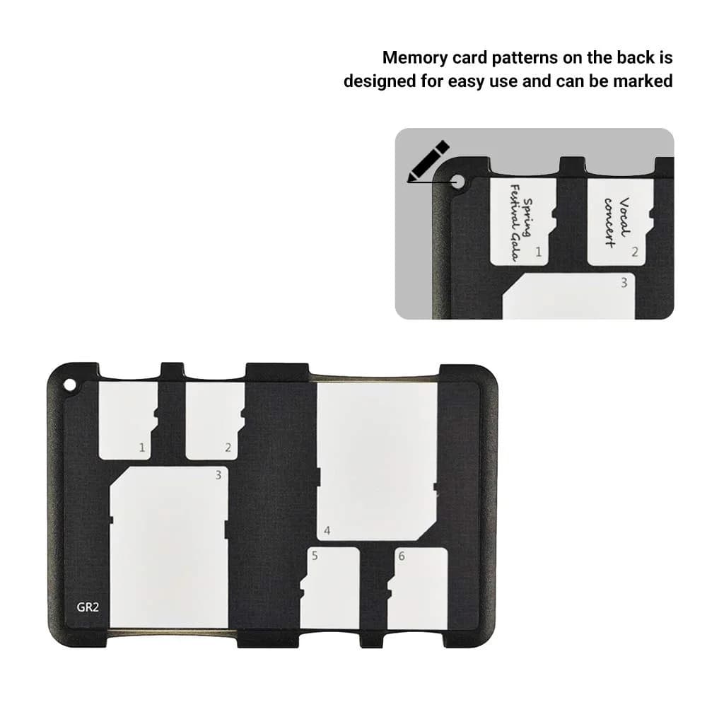 JJC 6-Slot SD Micro SD Card Case Organizer | Credit Card Size, Ultra-Thin, Lightweight - view 3