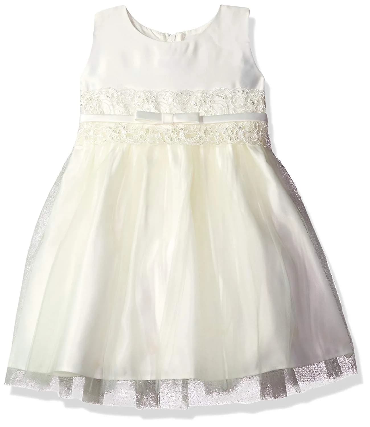 iGirlDress Ivory Baby Girls Tulle Dress Christening Baptism Party 18-24 Months | Flower Girl Formal Gown