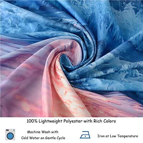 IcosaMro Ocean Tapestry Wall Hanging | Sea Beach Wave Sun Cloud Landscape Nature Wall Art 60x82.7 Blue thumbnail 6