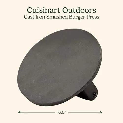 Cuisinart Smash Burger Press Cast Iron 6.5" | Crispy Juicy Smash Burgers thumbnail 2