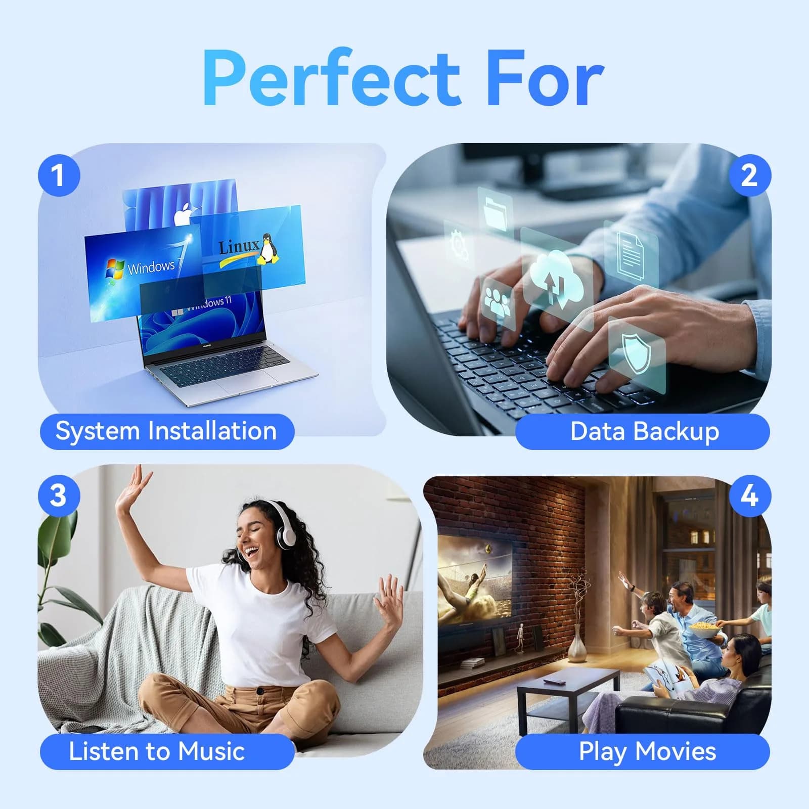 MthsTec External Blu-ray Burner Drive with USB 3.0 & Type-C | 6X BD Write Speed, 8X DVD Write Speed - view 7