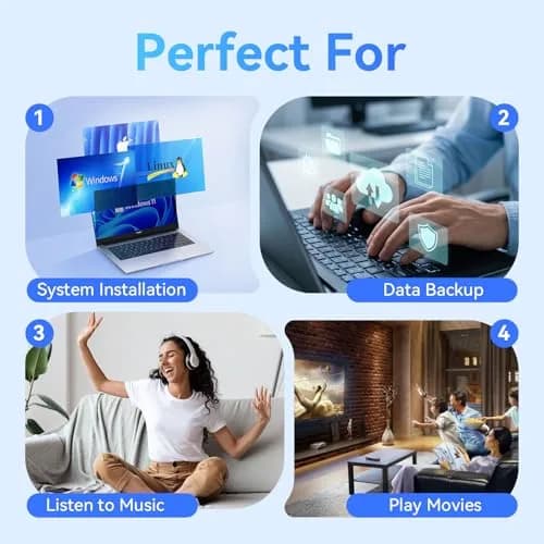 MthsTec External Blu-ray Burner Drive with USB 3.0 & Type-C | 6X BD Write Speed, 8X DVD Write Speed thumbnail 7