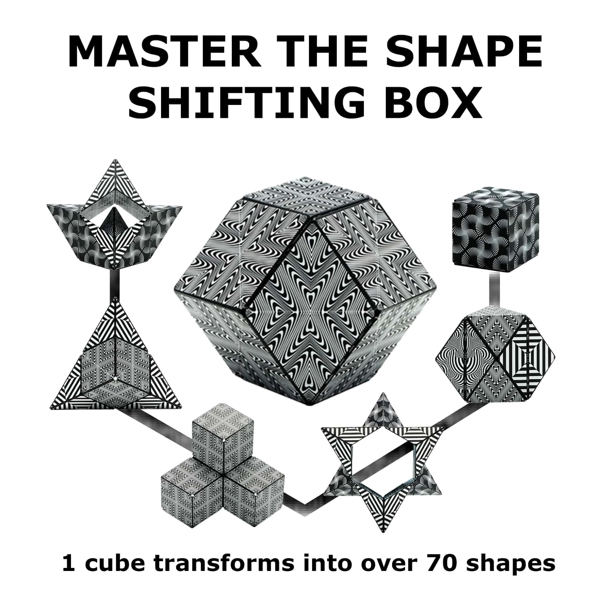 Shashibo Shape Shifting Cube Dodeca White & Black | Educational Puzzle Toy for Kids & Adults - view 5