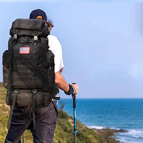 W WINTMING 70L Hiking Backpack for Men | Water-Resistant 900D Oxford, MOLLE System, Breathable Comfort thumbnail 7