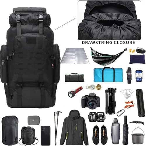 W WINTMING 70L Hiking Backpack for Men | Water-Resistant 900D Oxford, MOLLE System, Breathable Comfort thumbnail 4
