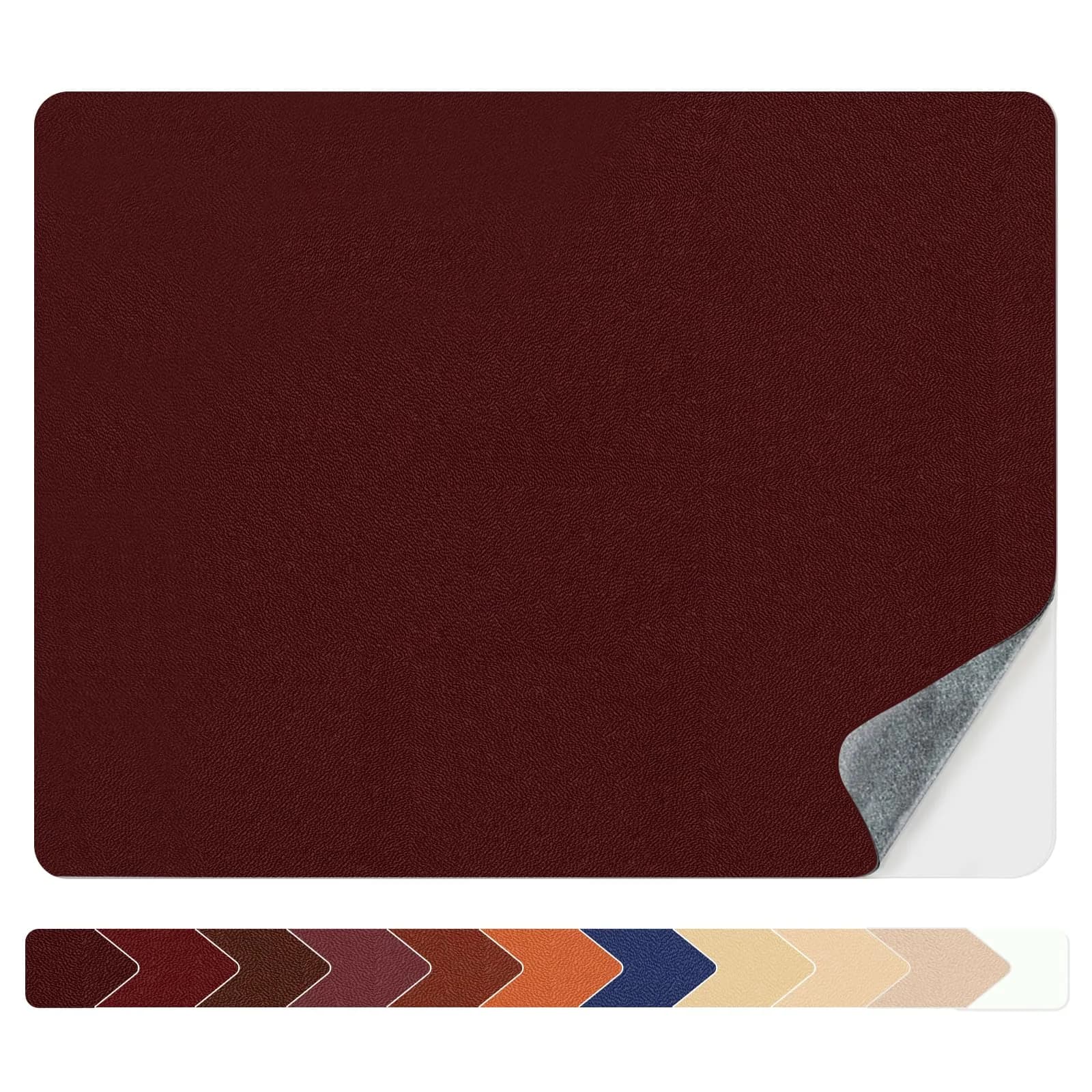 Numola Dark Wine Red Leather Repair Patch 8x11 Inch - Waterproof Self-Adhesive Fabric Tape - main product image