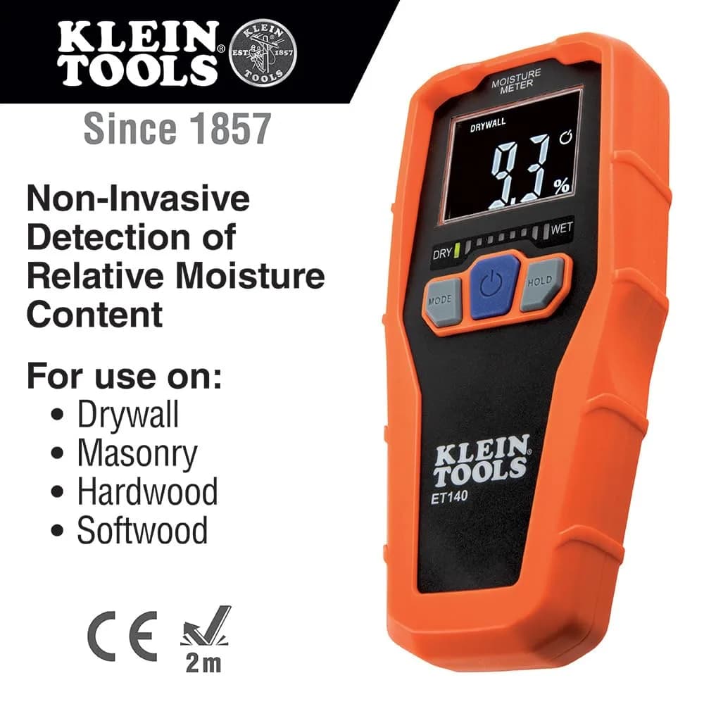 Klein Tools ET140 Pinless Moisture Meter | 19 mm (3/4-Inch) Depth Detection - view 2