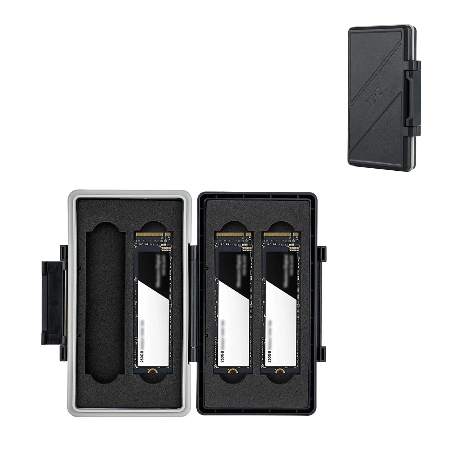 JJC M.2 NVMe SSD Storage Case Holder Box for 4x 2280/2260/2242/2230 SSDs | Water-Resistant, Anti-Shock, Dustproof - main product image