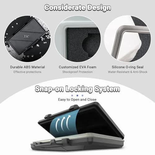JJC M.2 NVMe SSD Storage Case Holder Box for 4x 2280/2260/2242/2230 SSDs | Water-Resistant, Anti-Shock, Dustproof thumbnail 3