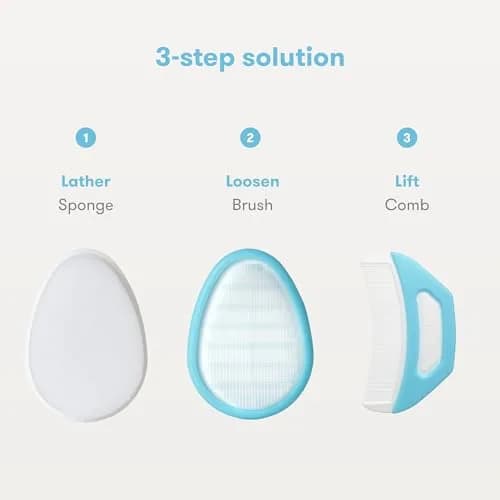 Frida 3-Step Cradle Cap System | Gentle Baby Scalp Care Kit with FlakeFixer, Brush & Comb (1 Count) thumbnail 3