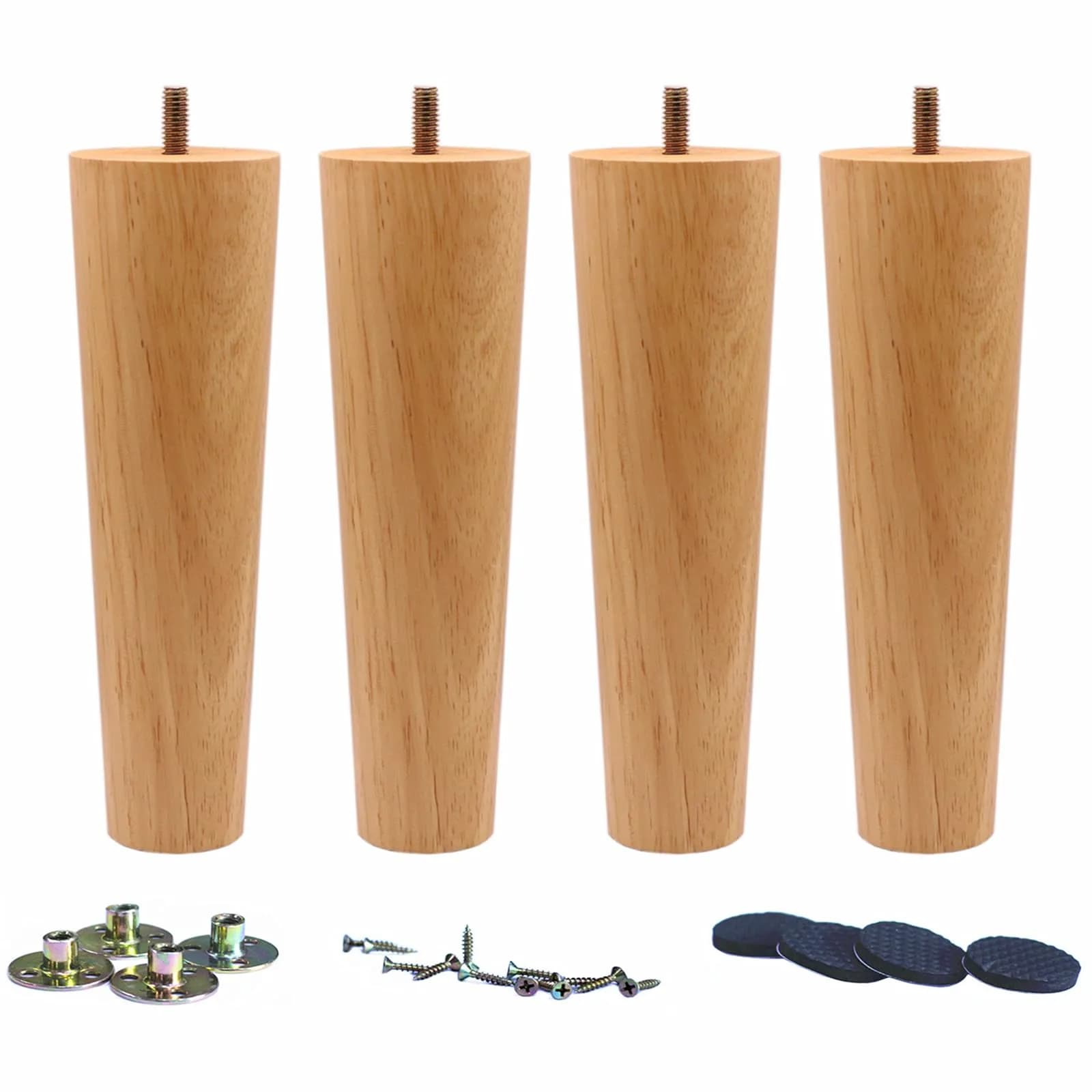WEICHUAN Solid Wood Replacement Furniture Sofa Couch Legs 8 inch | Heavy Duty Support